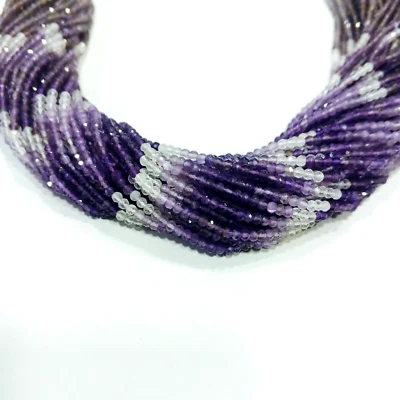 Collar de cuentas facetadas sombreadas rondelle amatista de amatista natural Foto 1 de 4