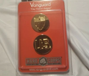 Vanguard Hard Corps A collar device 22k Enl US & Adjutant Gen pins new - Picture 1 of 3