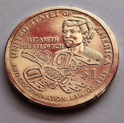2020-P Native American Elizabeth Peratrovich $1 One Dollar Coin FREE SHI Sac512 - Image 1 of 2