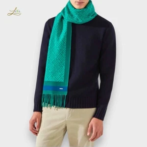 Loro Piana Fringed Logo Jacquard Cashmere Scarf - Imagen 1 de 1