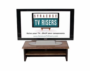 DARK WALNUT TRIPLE TIER TV Riser-26" w x 14" deep x 8 1/2"high syracusetvrisers - Picture 1 of 10