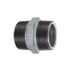 Hex Nipple Galvanized Steel Malleable Iron Pipe Fitting BSP 1/2-3" Thickening - Picture 1 of 14