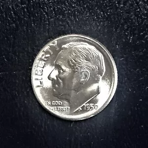 1950 D Roosevelt Dime 10 Cents 90% Silver BU Full Torch Lines from Original Roll - Picture 1 of 2