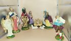 Vintage Italian Nativity Scene  Painted Figures Italy 10 Pieces Angel Baby Jesus