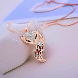 Hotwife club vixen fox cuckold fashion pendant w/very long chain - Picture 1 of 4