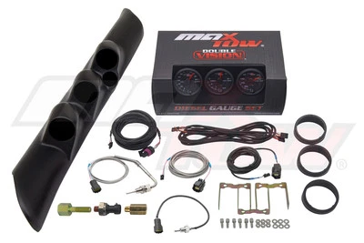 MaxTow Boost EGT Trans Temp 仪表 + Triple Pod 带 SPK 适用于 98-02 道奇康明斯 — 第 1/4 张图片