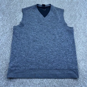 Nike Dri Fit Knit Pullover Sweater Vest Mens Size Large Gray V Neck - Picture 1 of 11