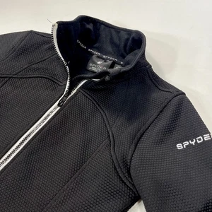 Chaqueta Spyder Niñas Grande 14-16 Negro Acolchado Abrigo Forrado de Vellón Cremallera Bolsillo Logo - Imagen 1 de 16