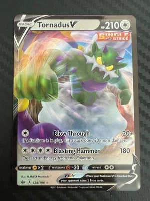 Pokémon TCG Tornadus V Chilling Reign 124/198 Ultra Rare Holo NM - Image 1 of 2