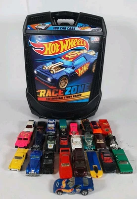 Hot Wheels 100-Car, Rolling Storage Case with Retractable Handle + 25 Loose Cars - Image 1 of 4