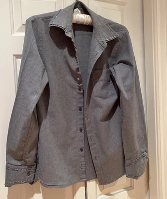 SALE Haus Of Howe Western Wm Shirt-Small UniqueDesign HvyChambray 75% Cotton EUC - Image 1 of 4