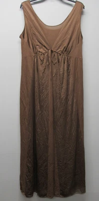 Maxi Camisón Vanity Fair Años 70 De Colección Negligee Cuello en V Marrón Talla 38 EE. UU. Boho Foto 1 de 4