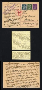 1942 Germany Occ Poland Postcard To Sweden 15Pf Jewish Inhabitant Censored WWII - Picture 1 of 3