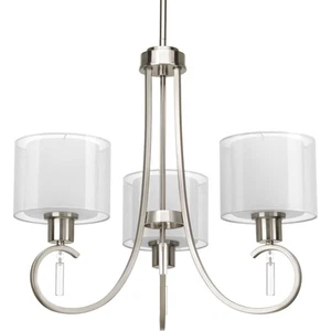 Progress Lighting P4695 Nickel Invite 3-Light 22"W Chandelier - Picture 1 of 12