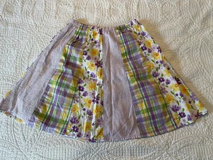 Gymboree Patchwork Purple and Yellow Flowered Skirt Size 12 - Picture 1 of 3