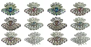 Dz Pk JCGY Hair Claws Metal Jaw Clips Antique Silver Trim Bridal Claw NF86480-1 - Picture 1 of 10