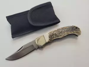 Colt CT0114BR Medium Stag Handle Lockback Pocket Knife - Discontinued - NOS - Picture 1 of 11