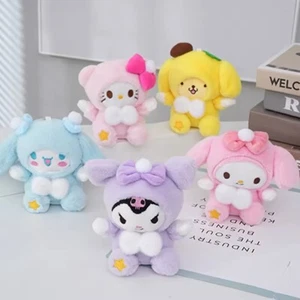 Sanrio Keychain Accessories Kuromi Keyring Doll Cinnamoroll Plushies Toy - Picture 1 of 4