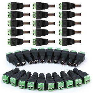 Wholesale DC Power Jack Adapter Connector Plug Led Strip Male / Female 2.1x5.5mm