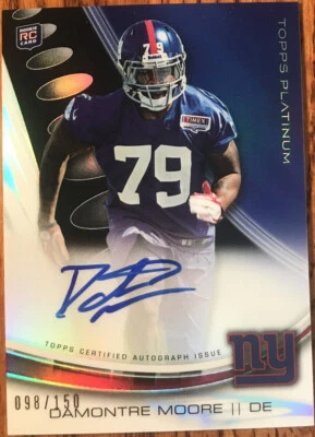 2013 Topps Platinum Rookie Autographs Black Refractors Damontre Moore #A-DMO - Image 1 of 2