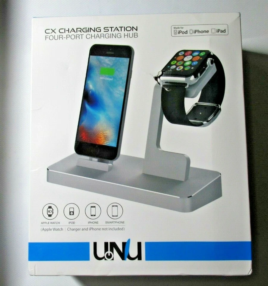 ESTACIÓN DE CARGA UNU CX CONCENTRADOR DE CARGA DE 4 PUERTOS PARA IPOD IPHONE IPAD APPLE WATCH Foto 1 de 4
