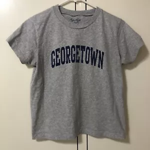 Brandy Melville John Galt Georgetown Gray T Shirt with Stickers Casual School Cl - Picture 1 of 9