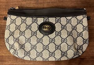 Vintage Gucci Accessory Collection Black Pouch Cosmetic Case GG 