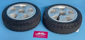Kymco Midi XLS 6mph Mobility Scooter Front Wheels, Solid Tyres inc Brake Drums - Picture 1 of 9