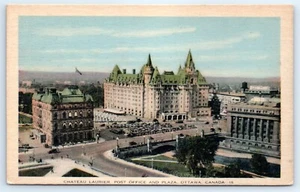 Postcard Canada Ottawa Chateau Laurier Post Office Plaza Vtg View H7 - Picture 1 of 2