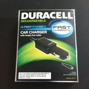 Duracell High Performance Rechargeable Fast Charging Car Charger with cable - Picture 1 of 7