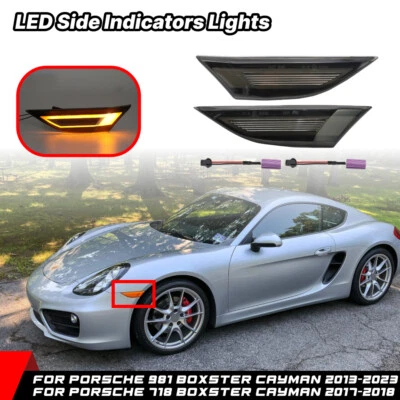 Luz marcadora lateral para parachoques de humo Euro Mod 2013-2023 Porsche 981 Cayman Boxster Foto 1 de 4