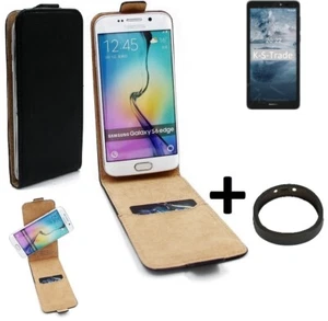 360° Case for Nokia C2 2nd Edition + Bumper Flip Case Universal black leatheret - Picture 1 of 7