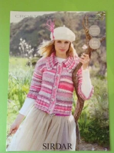 Sirdar Crofter Chunky Ladies Collared Jacket Knitting Pattern 9205 Sizes 32-54" - Picture 1 of 3