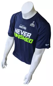 Nike Dri-Fit Herren Seattle Seahawks Never Finished XLIX Navy Kurzarm Shirt - Bild 1 von 2