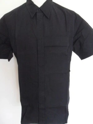 French Connection Black Shirt Short Sleeve Plain Men's Size: Large - Image 1 of 4