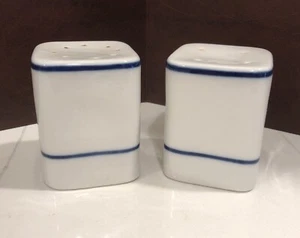 Porcelain Salt Pepper Blue Signed & Number Viana Do Castelo Square Portugal - Picture 1 of 11