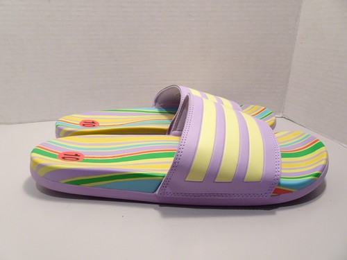 Sandali Adidas Adilette Comfort Slides HO3625 a righe donna taglia 11 nuovi viola