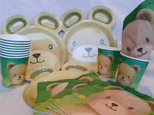 TEDDY BEAR PICNIC TABLEWARE PARTY SUPPLIES choose NAPKINS,CUPS,PLATES,BOWLS - Picture 1 of 2