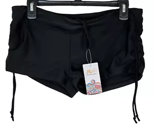 Micosuza Women's Swim Boy Shorts Black Beach Bottoms Adjustable Sides Size XL - Picture 1 of 6