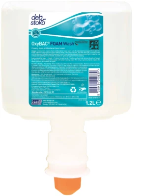 DEB SCJ Cartucho Deb OxyBAC antimicrobiano, antiviral lavado de manos 1,2 litros sin contacto