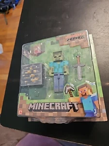 2014 Minecraft Series 1 Figure: OVERWORLD ZOMBIE (w/ Iron Ore Block & Sword) - Picture 1 of 2
