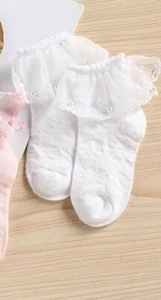 Frilly Lace Ankle Girls, Kids Children School Party Wedding Socks HB509 White - Picture 1 of 1