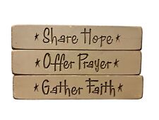 3 Inspirational Christian Religious Hope Faith Prayer Wood Signs Decor Lot 9"