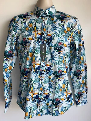 NWT PAISLEY & GRAY Slim Fit White Rainforest Button Down Shirt Size Small - Image 1 of 4