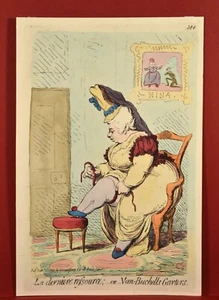 Gillray - La derniere resource or Van Buchells Garters 1849 Strapse Strumpfband - Picture 1 of 6