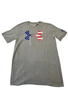 Under Armour Men's Freedom BFL Short Sleeve T-Shirt Color Grey Size Large. - Picture 1 of 11