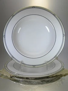 Royal Worcester Mondrian Rimmed Soup Bowls Set of 4 - Picture 1 of 5
