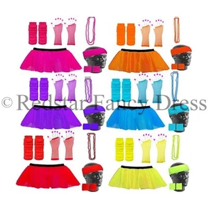 NEON TUTU SKIRT FANCY DRESS & ACCESSORIES HEN PARTY UV RAVE FUN RUN - Picture 1 of 11