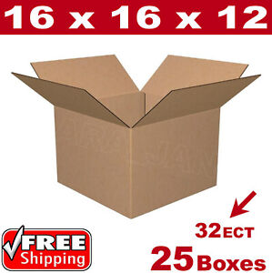 25 - 16x16x12 Cardboard Boxes Mailing Packing Shipping Box Corrugated Carton