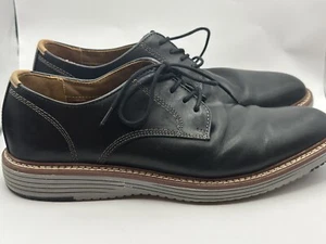 Johnston & Murphy Upton Black Full Grain Plain Toe Oxford Lace Up Size 9.5 - Picture 1 of 23